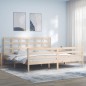 vidaXL Massivholzbett mit Kopfteil Weiß vidaXL Massivholzbett mit Kopfteil Weiß