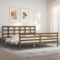 vidaXL Massivholzbett mit Kopfteil Honigbraun 200x200 cm vidaXL Massivholzbett mit Kopfteil Honigbraun 200x200 cm