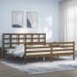 vidaXL Massivholzbett mit Kopfteil Honigbraun 200x200 cm vidaXL Massivholzbett mit Kopfteil Honigbraun 200x200 cm