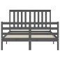 vidaXL Massivholzbett mit Kopfteil Grau 140x200 cm vidaXL Massivholzbett mit Kopfteil Grau 140x200 cm