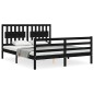 vidaXL Massivholzbett mit Kopfteil Schwarz 160x200 cm vidaXL Massivholzbett mit Kopfteil Schwarz 160x200 cm