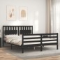 vidaXL Massivholzbett mit Kopfteil Schwarz 160x200 cm vidaXL Massivholzbett mit Kopfteil Schwarz 160x200 cm