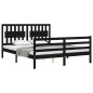 vidaXL Massivholzbett mit Kopfteil Schwarz 160x200 cm vidaXL Massivholzbett mit Kopfteil Schwarz 160x200 cm