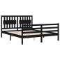 vidaXL Massivholzbett mit Kopfteil Schwarz 160x200 cm vidaXL Massivholzbett mit Kopfteil Schwarz 160x200 cm