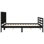 vidaXL Massivholzbett mit Kopfteil Schwarz 160x200 cm vidaXL Massivholzbett mit Kopfteil Schwarz 160x200 cm