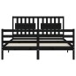 vidaXL Massivholzbett mit Kopfteil Schwarz 160x200 cm vidaXL Massivholzbett mit Kopfteil Schwarz 160x200 cm