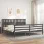 vidaXL Massivholzbett mit Kopfteil Grau 200x200 cm vidaXL Massivholzbett mit Kopfteil Grau 200x200 cm