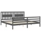 vidaXL Massivholzbett mit Kopfteil Grau 200x200 cm vidaXL Massivholzbett mit Kopfteil Grau 200x200 cm