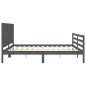 vidaXL Massivholzbett mit Kopfteil Grau 200x200 cm vidaXL Massivholzbett mit Kopfteil Grau 200x200 cm