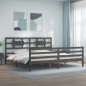 vidaXL Massivholzbett mit Kopfteil Grau 200x200 cm vidaXL Massivholzbett mit Kopfteil Grau 200x200 cm