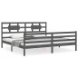 vidaXL Massivholzbett mit Kopfteil Grau 200x200 cm vidaXL Massivholzbett mit Kopfteil Grau 200x200 cm