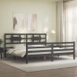 vidaXL Massivholzbett mit Kopfteil Grau 200x200 cm vidaXL Massivholzbett mit Kopfteil Grau 200x200 cm