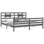 vidaXL Massivholzbett mit Kopfteil Grau 200x200 cm vidaXL Massivholzbett mit Kopfteil Grau 200x200 cm