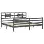 vidaXL Massivholzbett mit Kopfteil Grau 200x200 cm vidaXL Massivholzbett mit Kopfteil Grau 200x200 cm
