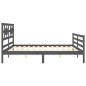 vidaXL Massivholzbett mit Kopfteil Grau 200x200 cm vidaXL Massivholzbett mit Kopfteil Grau 200x200 cm