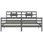 vidaXL Massivholzbett mit Kopfteil Grau 200x200 cm vidaXL Massivholzbett mit Kopfteil Grau 200x200 cm