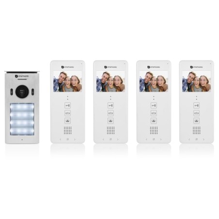 Smartwares Video-Gegensprechanlage für 4 Wohnungen 20,5x8,6x2,1cm Weiß