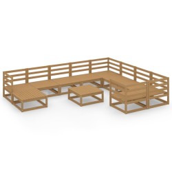 vidaXL 11-tlg. Garten-Lounge-Set Massivholz Kiefer