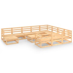 vidaXL 12-tlg. Garten-Lounge-Set Massivholz Kiefer