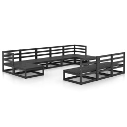 vidaXL 10-tlg. Garten-Lounge-Set Massivholz Kiefer