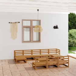 vidaXL 11-tlg. Garten-Lounge-Set Massivholz Kiefer