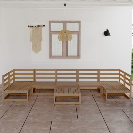 vidaXL 8-tlg. Garten-Lounge-Set Massivholz Kiefer