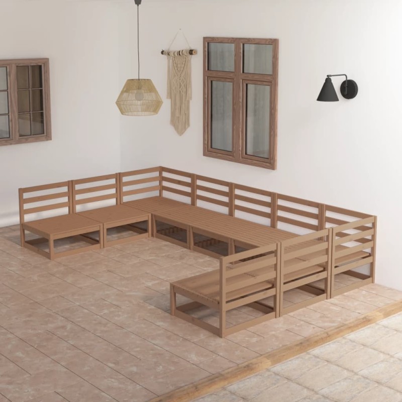 vidaXL 9-tlg. Garten-Lounge-Set Massivholz Kiefer vidaXL 9-tlg. Garten-Lounge-Set Massivholz Kiefer