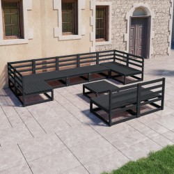 vidaXL 10-tlg. Garten-Lounge-Set Massivholz Kiefer