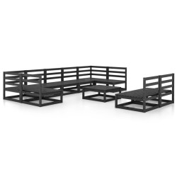 vidaXL 10-tlg. Garten-Lounge-Set Massivholz Kiefer