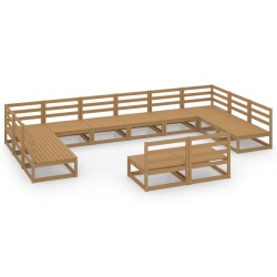 vidaXL 12-tlg. Garten-Lounge-Set Massivholz Kiefer
