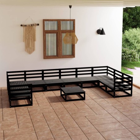vidaXL 11-tlg. Garten-Lounge-Set Massivholz Kiefer
