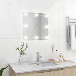 vidaXL Wandspiegel mit LED-Beleuchtung Quadratisch Glas 