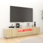 vidaXL TV-Schrank mit LED-Leuchten Sonoma-Eiche 180x35x40 cm vidaXL TV-Schrank mit LED-Leuchten Sonoma-Eiche 180x35x40 cm