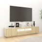 vidaXL TV-Schrank mit LED-Leuchten Sonoma-Eiche 180x35x40 cm vidaXL TV-Schrank mit LED-Leuchten Sonoma-Eiche 180x35x40 cm