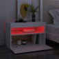 vidaXL Nachttische LED-Leuchten 2 Stk. Weiß 60x35x40cm Holzwerkstoff vidaXL Nachttische LED-Leuchten 2 Stk. Weiß 60x35x40cm Holzwerkstoff