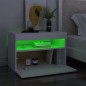 vidaXL Nachttische LED-Leuchten 2 Stk. Weiß 60x35x40cm Holzwerkstoff vidaXL Nachttische LED-Leuchten 2 Stk. Weiß 60x35x40cm Holzwerkstoff