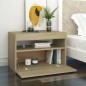 vidaXL Nachttisch LED-Leuchten Sonoma-Eiche 60x35x40cm Holzwerkstoff vidaXL Nachttisch LED-Leuchten Sonoma-Eiche 60x35x40cm Holzwerkstoff
