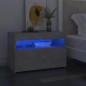 vidaXL Nachttisch mit LED-Leuchten Betongrau 60x35x40 cm vidaXL Nachttisch mit LED-Leuchten Betongrau 60x35x40 cm