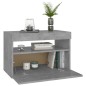 vidaXL Nachttisch mit LED-Leuchten Betongrau 60x35x40 cm vidaXL Nachttisch mit LED-Leuchten Betongrau 60x35x40 cm
