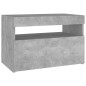 vidaXL Nachttisch mit LED-Leuchten Betongrau 60x35x40 cm vidaXL Nachttisch mit LED-Leuchten Betongrau 60x35x40 cm