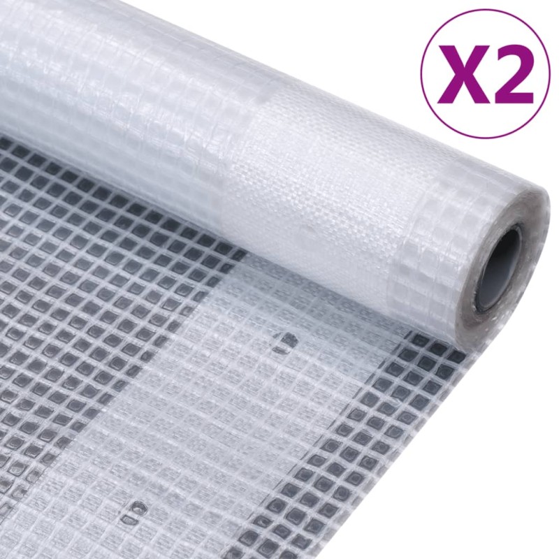 vidaXL Gitter-Abdeckplanen 2 Stk. 260 g/m² 4x15 m Weiß vidaXL Gitter-Abdeckplanen 2 Stk. 260 g/m² 4x15 m Weiß