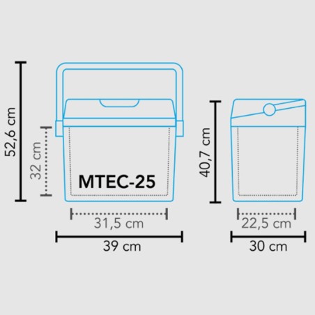 Mestic Kühlbox Thermoelektrisch MTEC-25 Schwarz 25 L