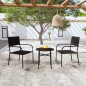 vidaXL 3-tlg. Garten-Essgruppe Poly Rattan Schwarz vidaXL 3-tlg. Garten-Essgruppe Poly Rattan Schwarz