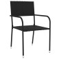 vidaXL 3-tlg. Garten-Essgruppe Poly Rattan Schwarz vidaXL 3-tlg. Garten-Essgruppe Poly Rattan Schwarz
