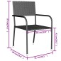 vidaXL 3-tlg. Garten-Essgruppe Poly Rattan Schwarz vidaXL 3-tlg. Garten-Essgruppe Poly Rattan Schwarz