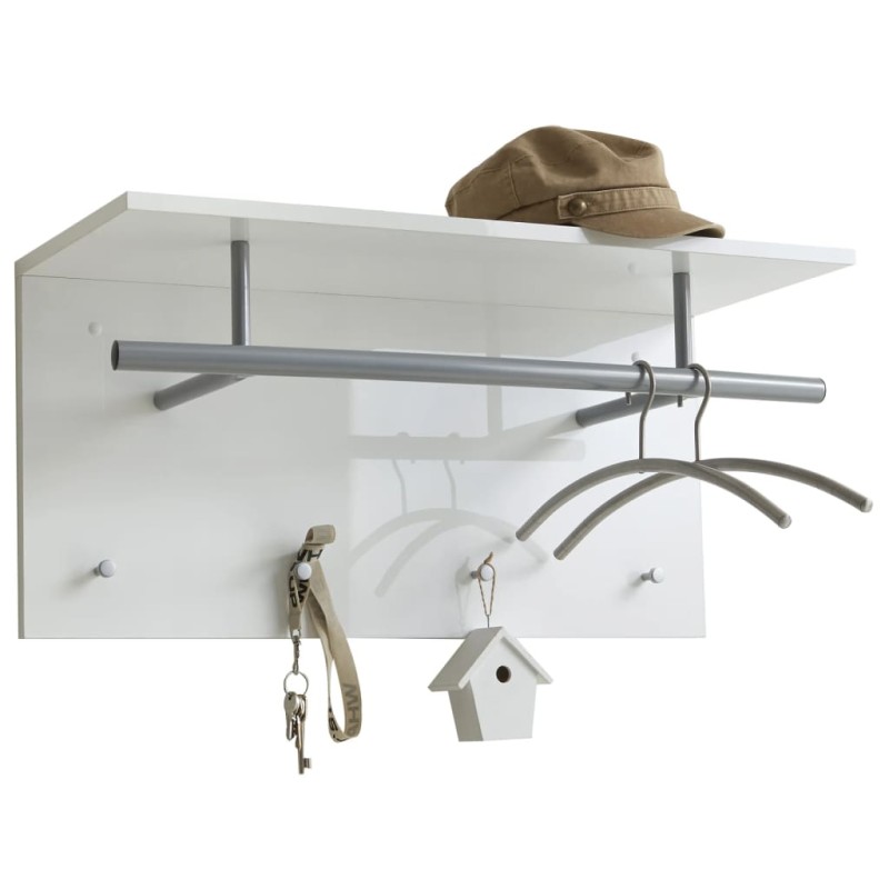 FMD Wandgarderobe 72x29,3x34,5 cm Hochglanz-Weiß FMD Wandgarderobe 72x29,3x34,5 cm Hochglanz-Weiß