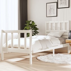 vidaXL Massivholzbett Weiß 75x190 cm