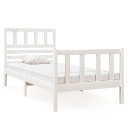 vidaXL Massivholzbett Weiß 75x190 cm