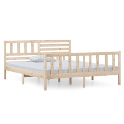 vidaXL Massivholzbett 135x190 cm