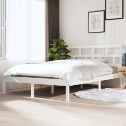 vidaXL Massivholzbett Weiß 120x190 cm